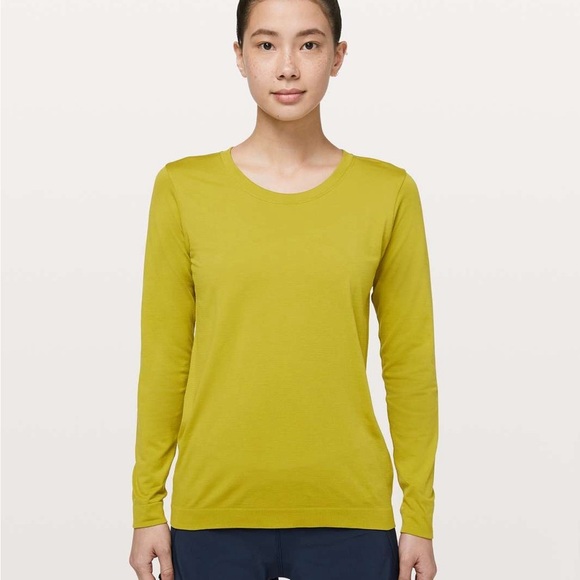 Lululemon swiftly tech long sleeve golden lime size S/M EUC - Picture 2 of 4